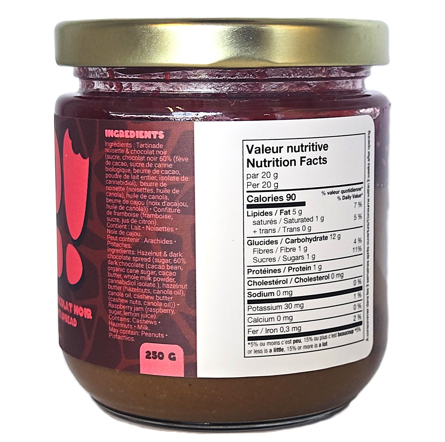 Tartinade Noisette, Framboise & Chocolat Noir