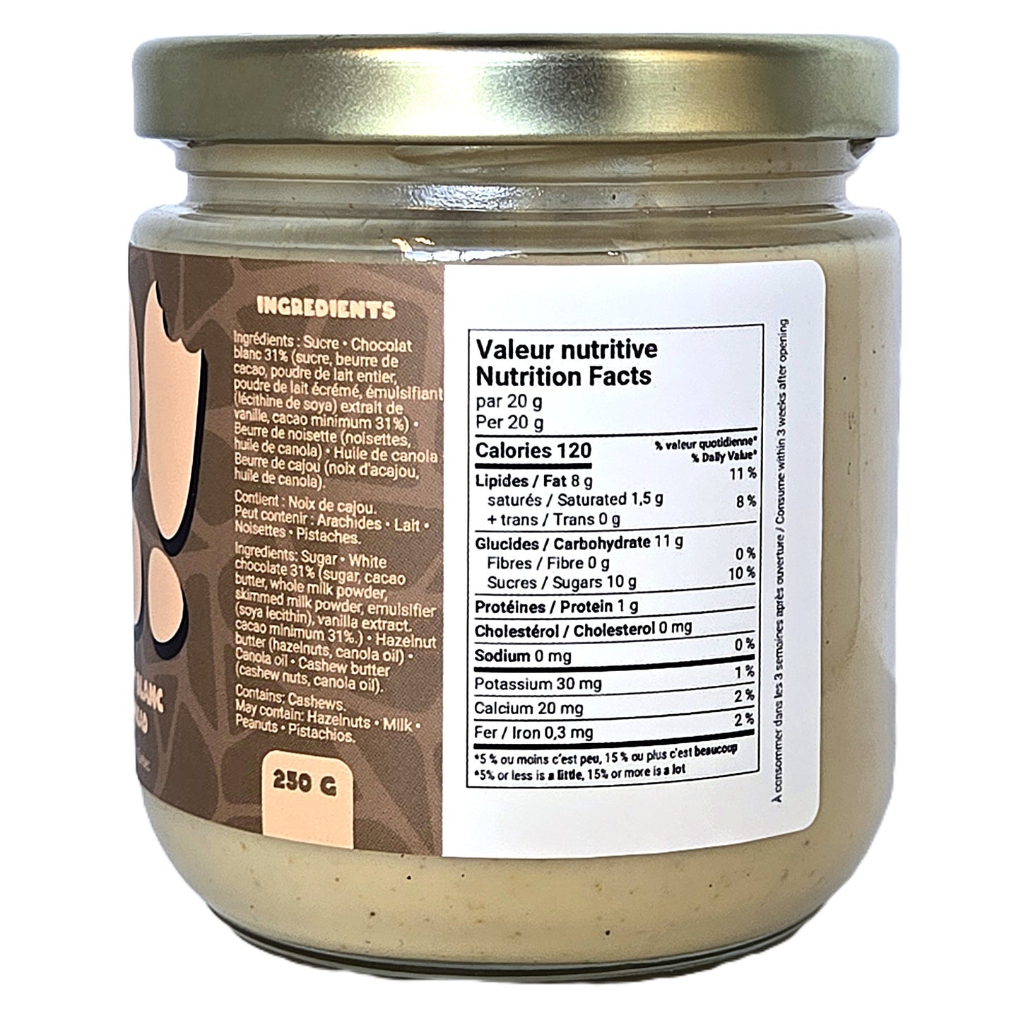 Tartinade Noisette & Chocolat Blanc