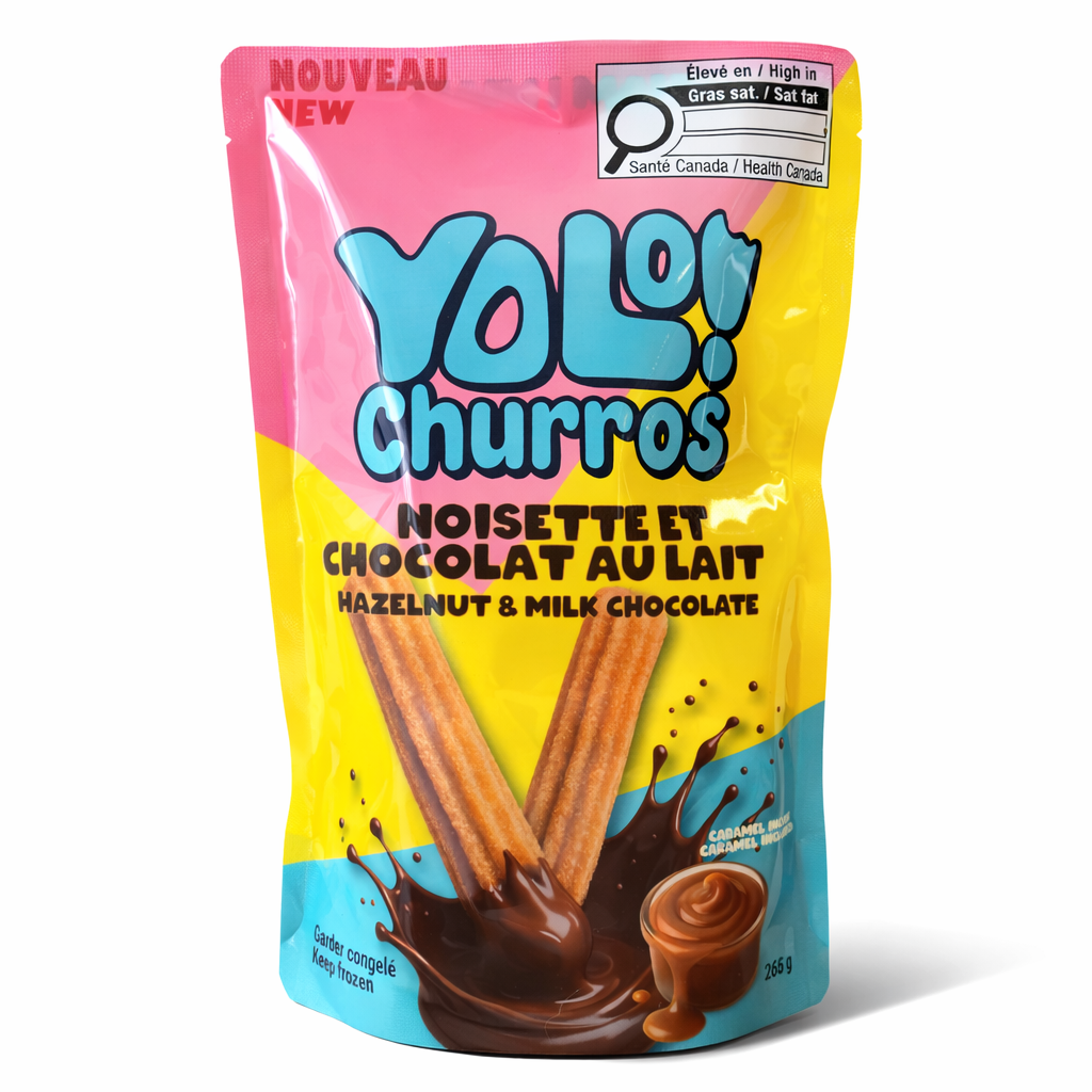 Sac de Churros Yolo nuts noisette et chocolat au lait