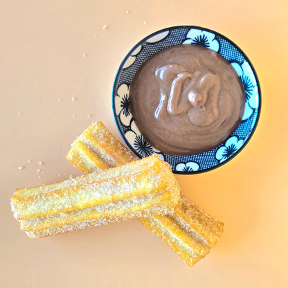 Churros avec tartinade à la noisette & au chocolat au lait