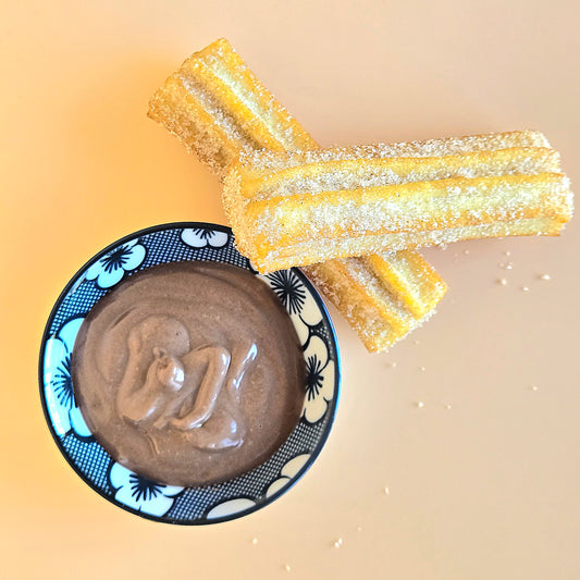 Churros avec tartinade à la noisette & au chocolat au lait