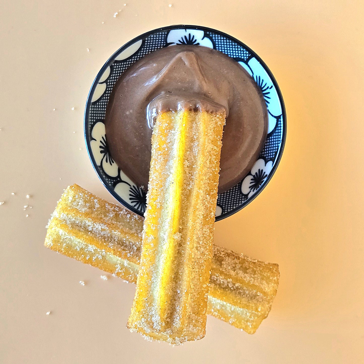 Churros avec tartinade à la noisette & au chocolat au lait
