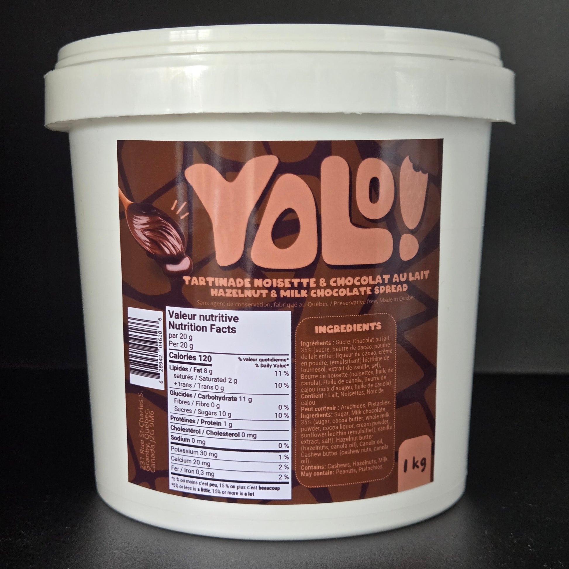 Tartinade de noisette et choco au lait 1kg