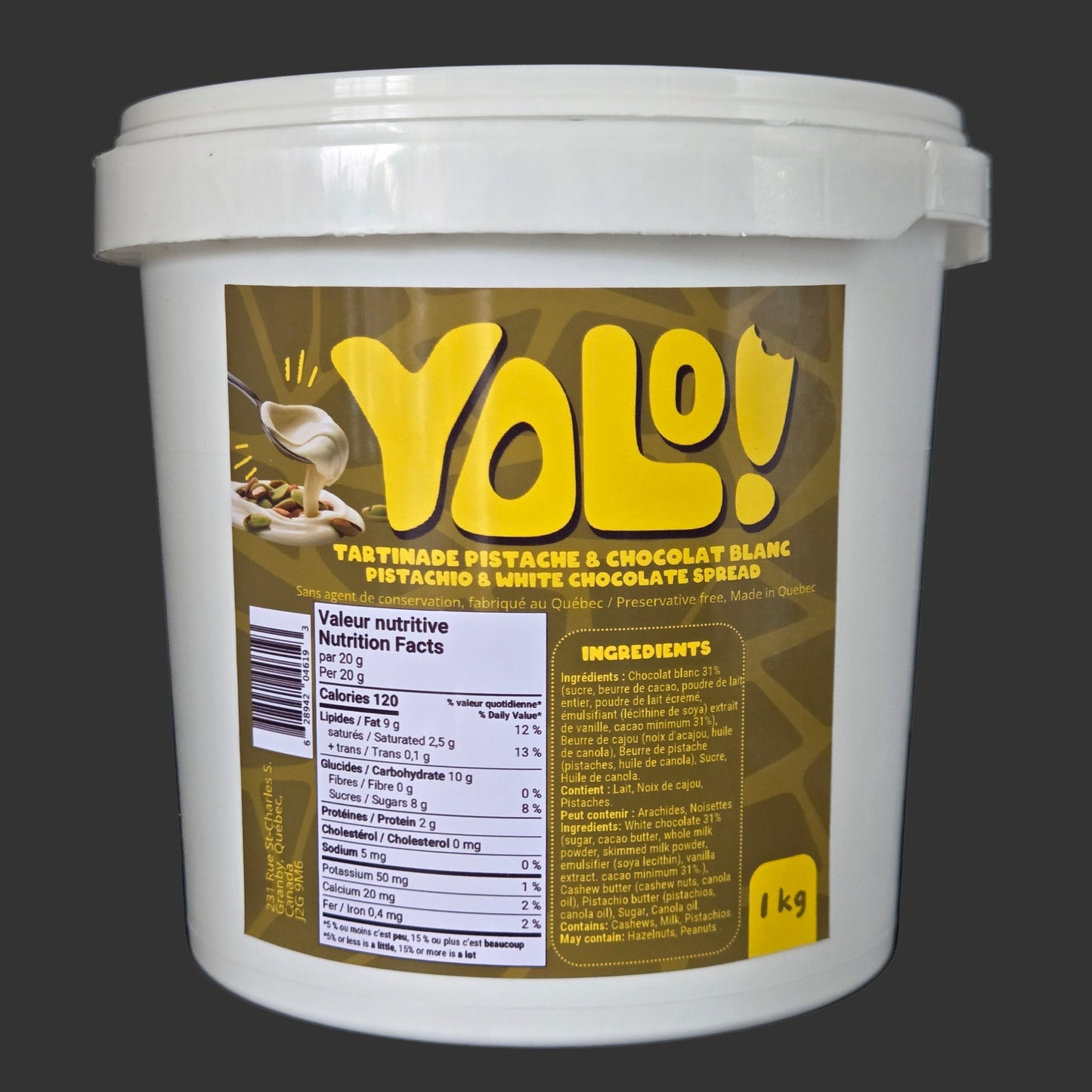 Tartinade de pistache et choco blanc 1kg