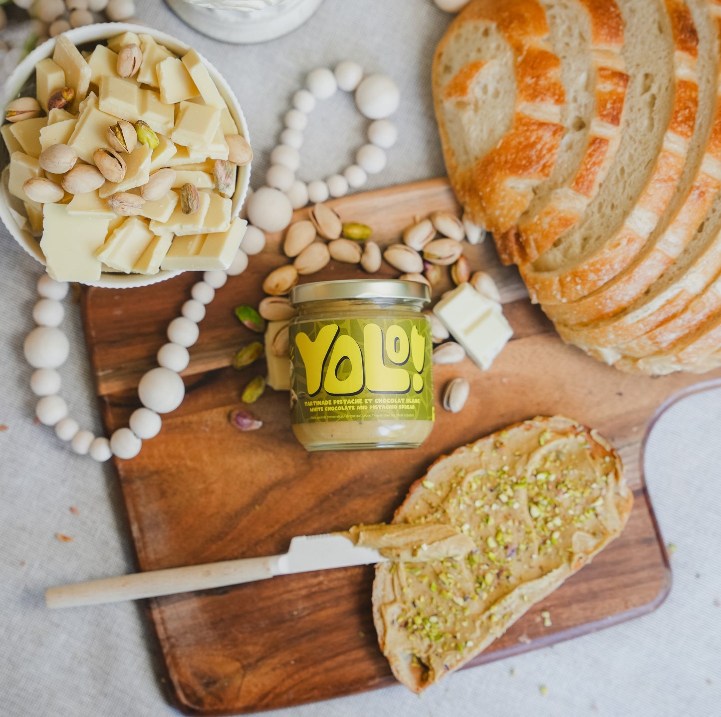 Tartinade pistache et chocolat blanc