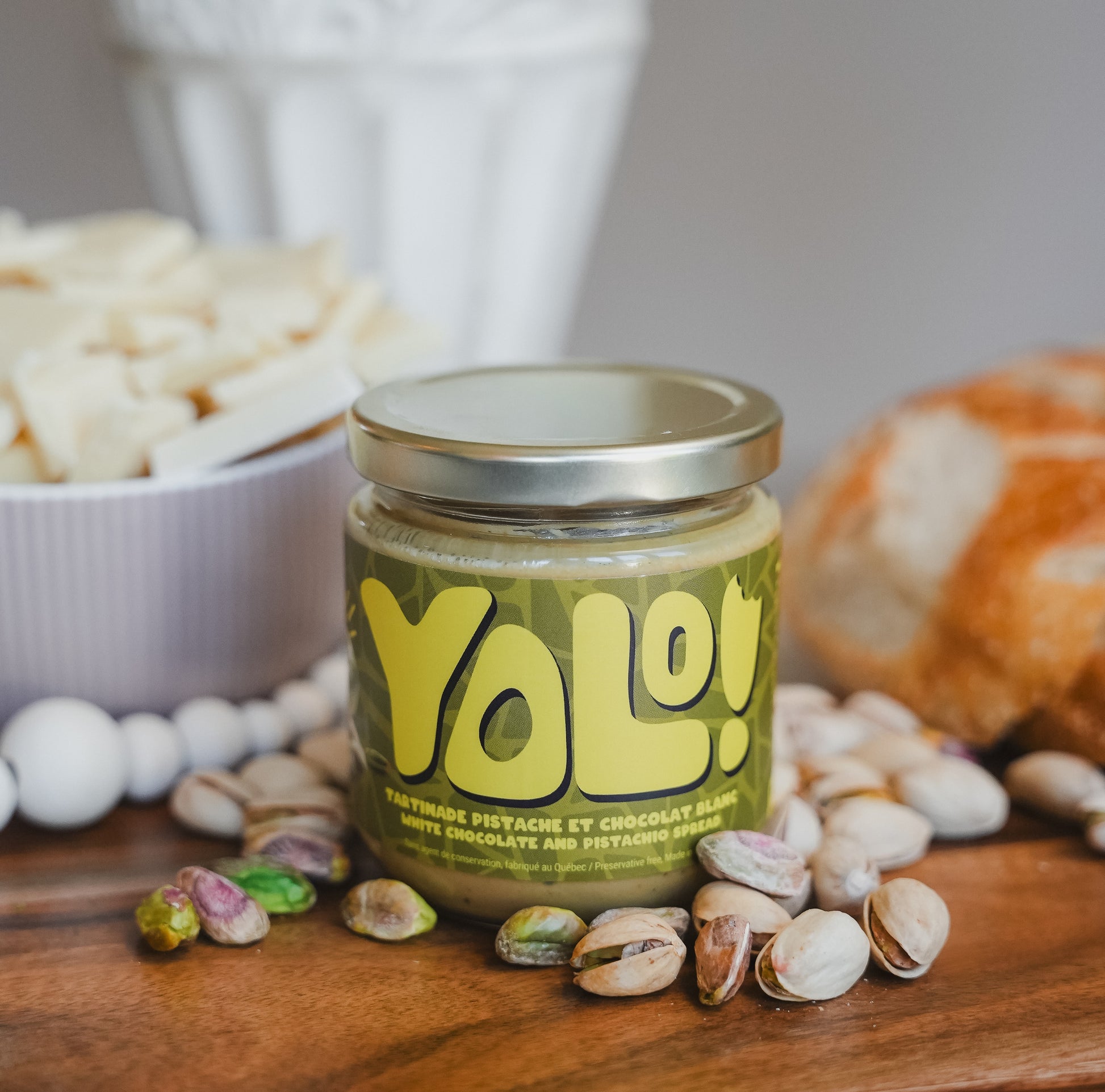 Tartinade pistache et chocolat blanc