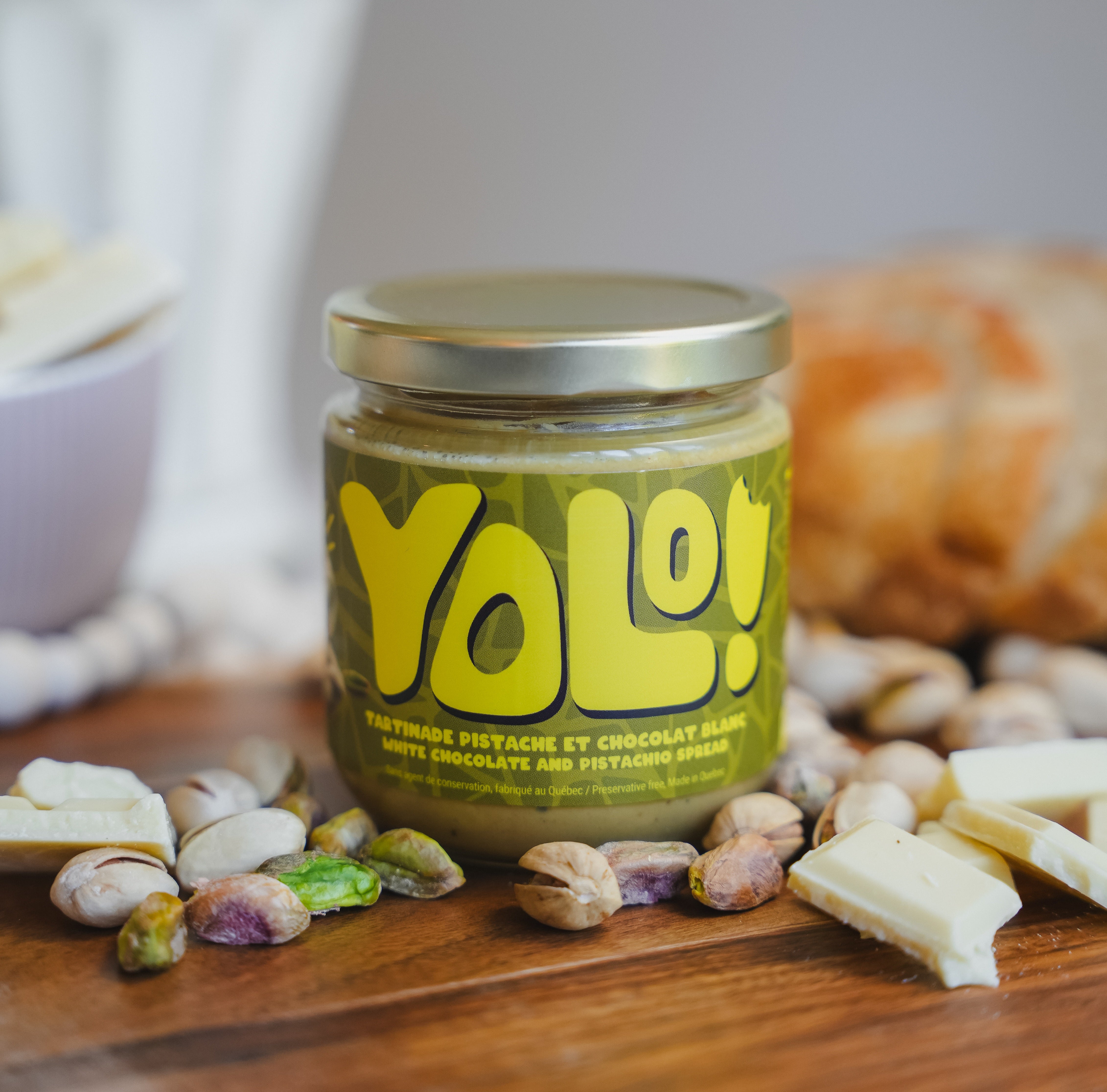 Tartinade Pistache & Chocolat Blanc – www.yolonuts.com