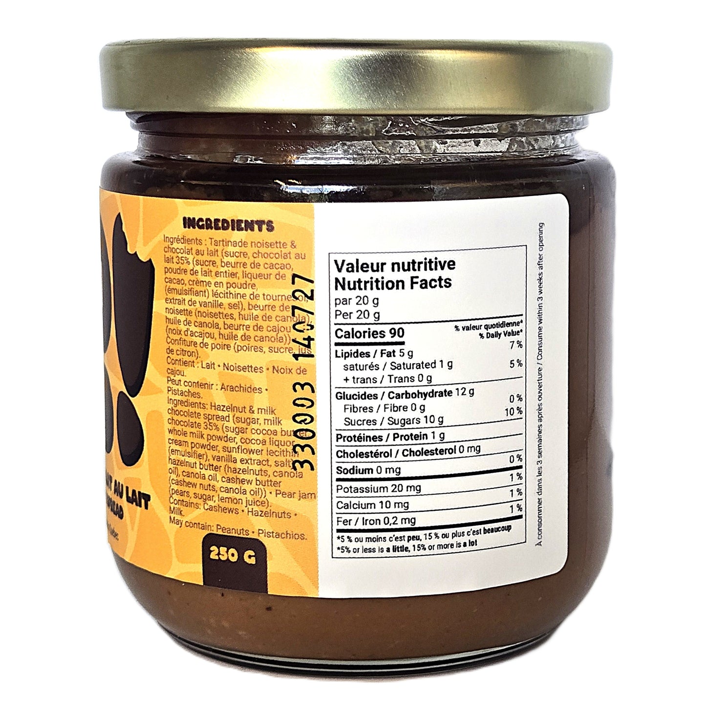 tartinade noisette poire chocolat